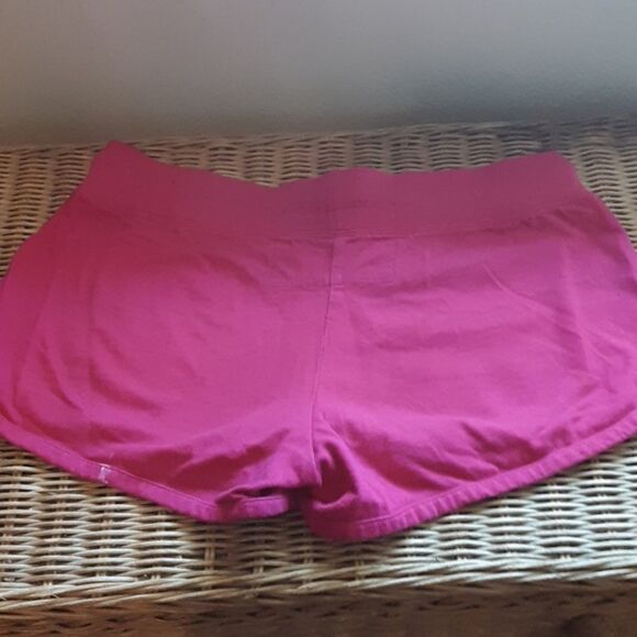 Pink peace sign drawstring short shorts bling M - Picture 5 of 5